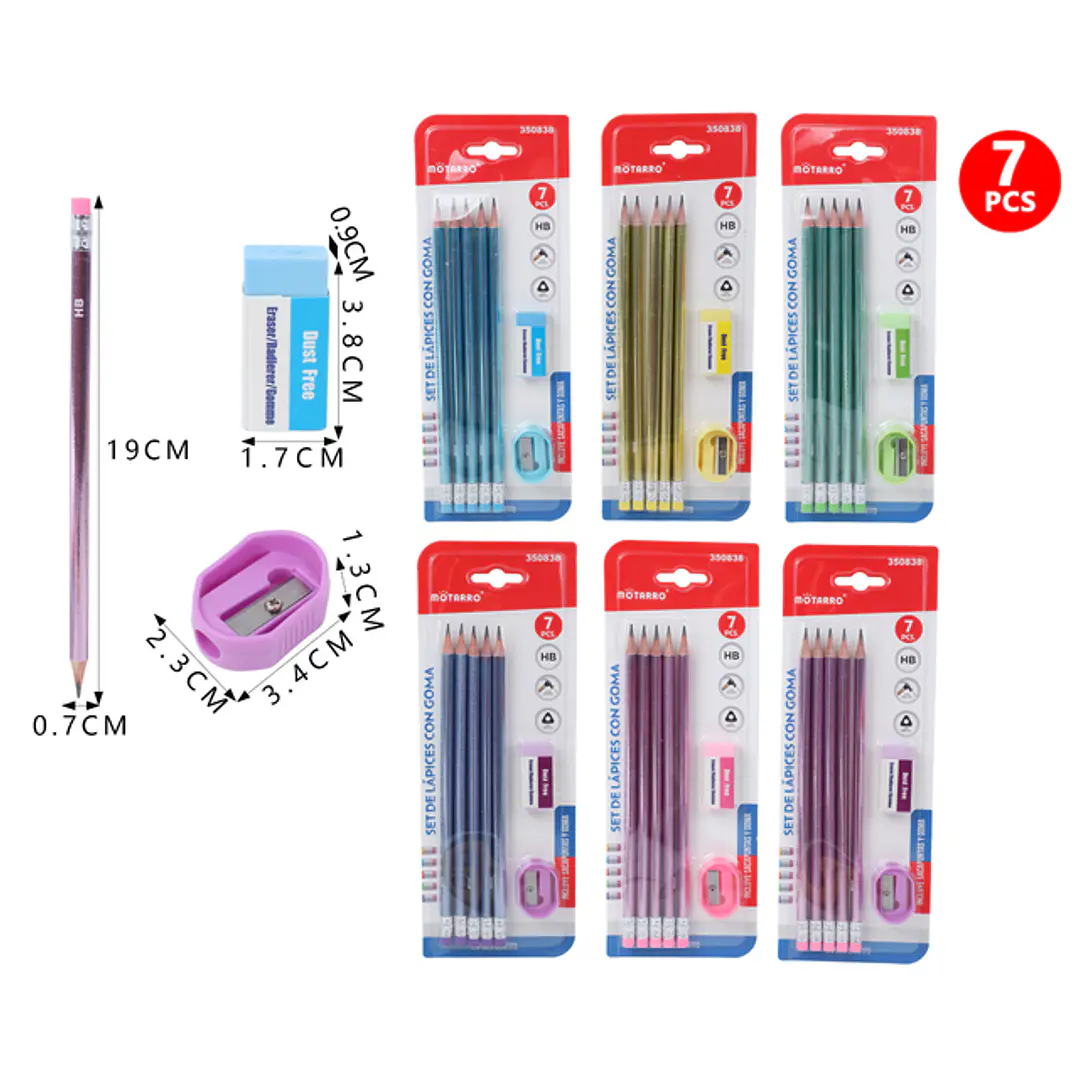 Set De Lapices Grafitos Hb 19Cm 5+2Pcs 1