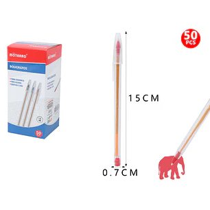 Lápiz Pasta Rojo 15Cm 50Pcs