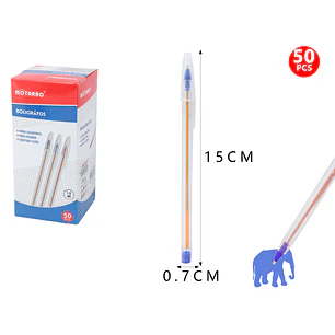 Lápiz Pasta Azul 15Cm 50Pcs