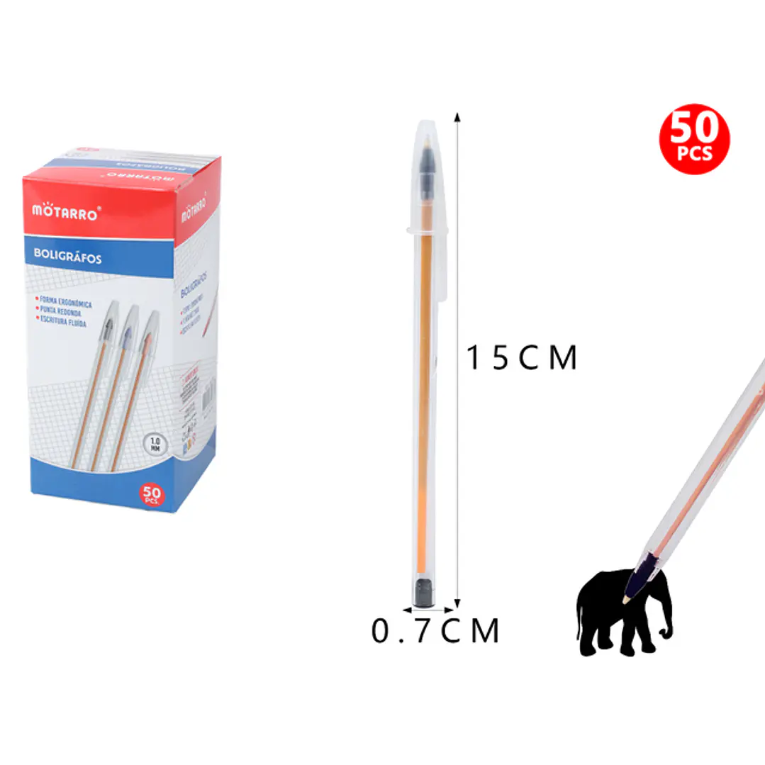 Boligrafos Negro 15Cm 50Pcs 1