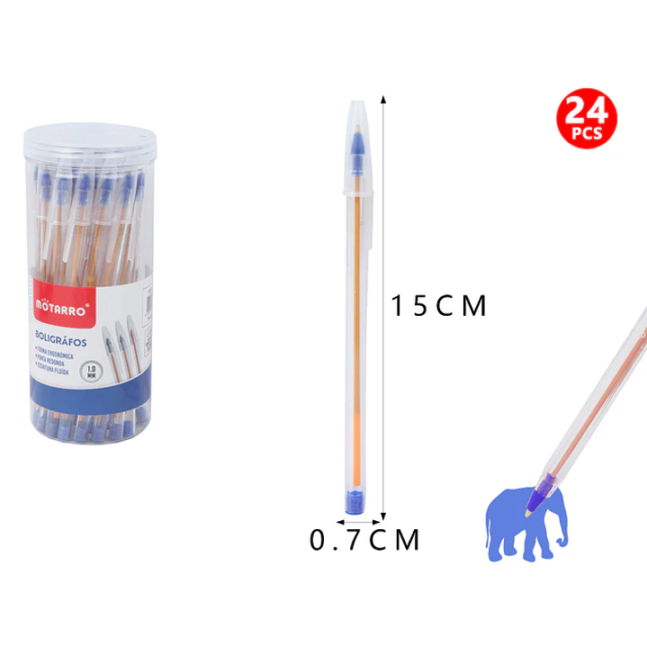 Boligrafos Azul 15Cm 24Pcs 1