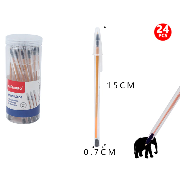 Boligrafos Negro 15Cm 24Pcs 1