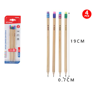 Lapices Grafitos Hb 19Cm 4Pcs
