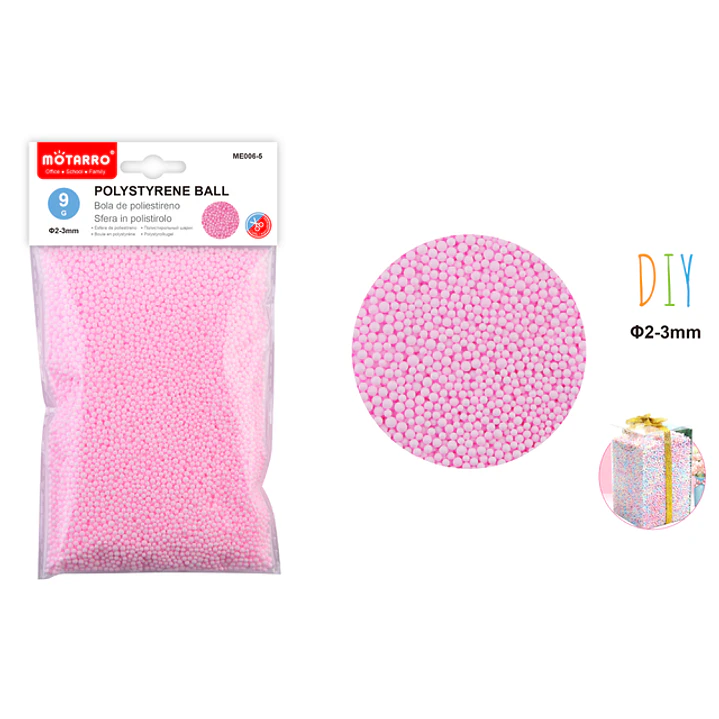 Bola De Poliestireno Rosado 2-3Mm 9G 1