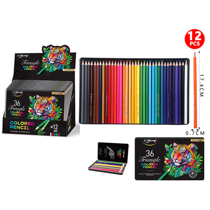 Lapices De Colores En Lata 17.4Cm 36Pcs 1