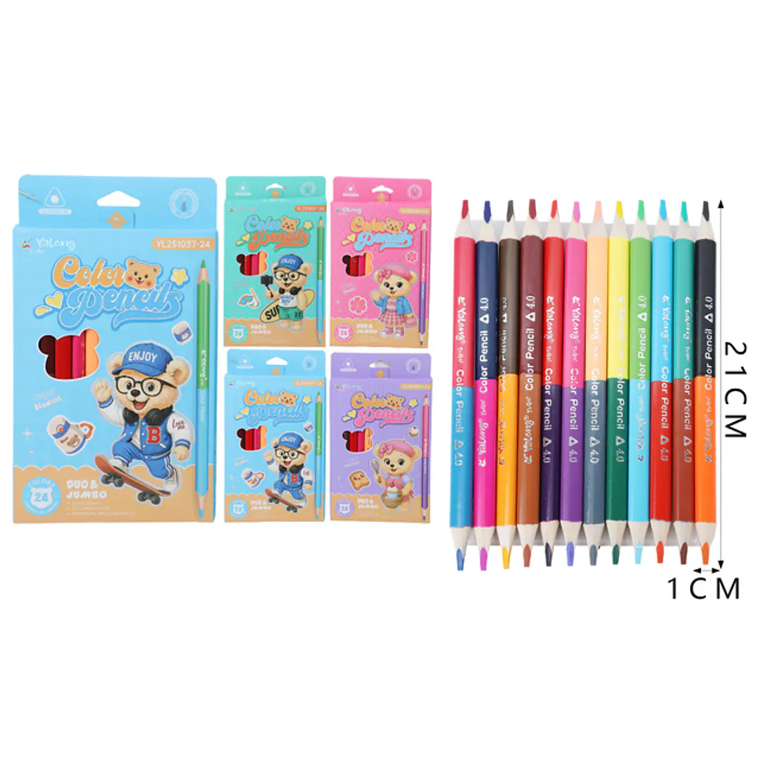 Lapices De Colores Duo Jumbo 21Cm 12Pcs 1