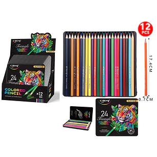 Lapices De Colores En Lata 17.4Cm 24Pcs