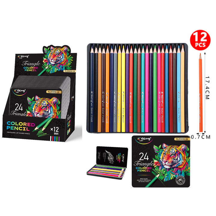 Lapices De Colores En Lata 17.4Cm 24Pcs 1