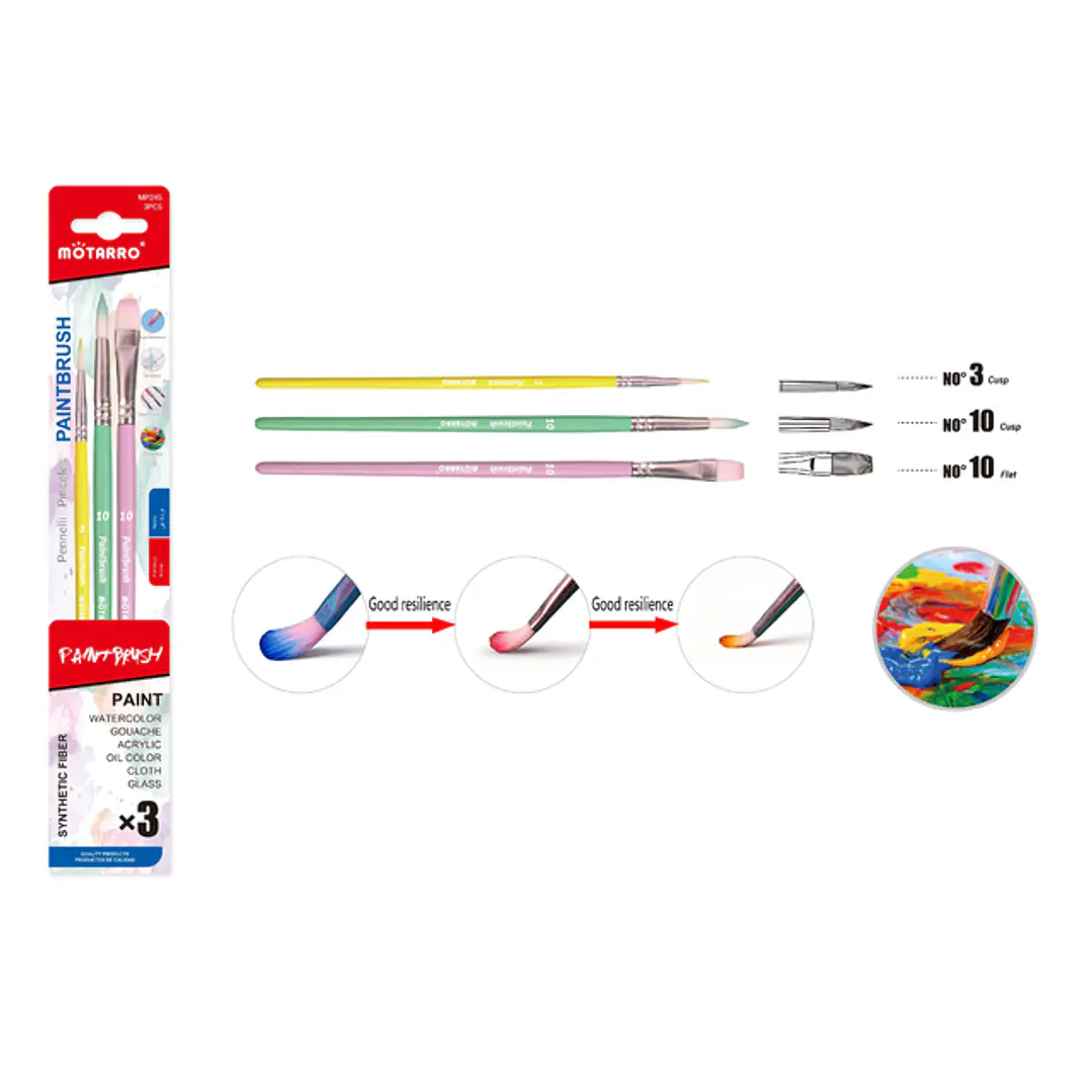 Set De Pinceles Plano 3Pcs 1