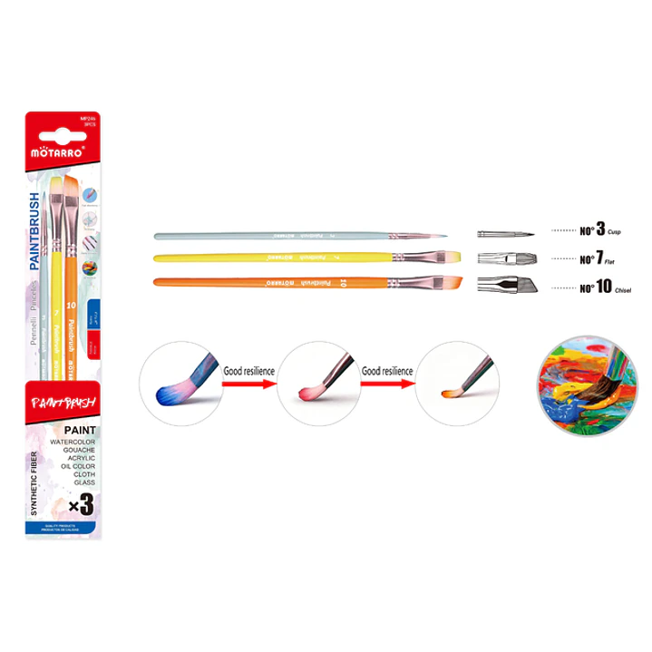 Set De Pinceles Biselado 3Pcs 1