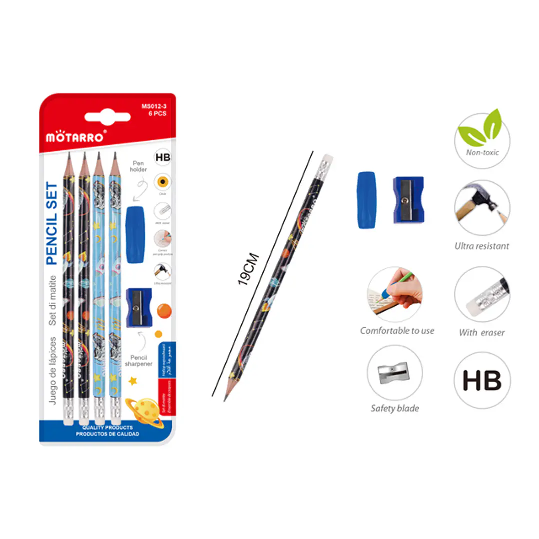 Set De Lapices Grafito Espacio 19Cm 1