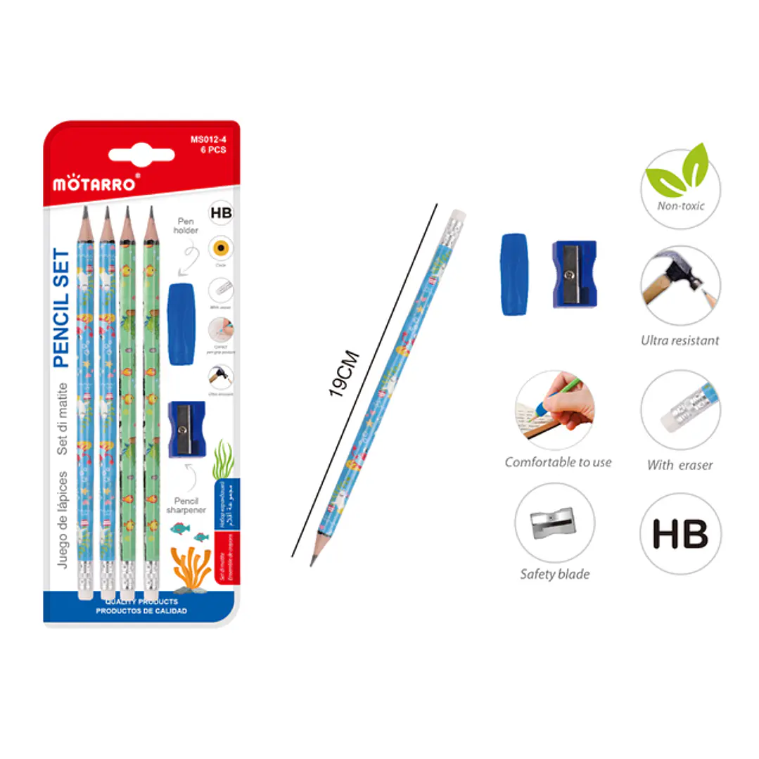 Set De Lapices Grafito Marina 19Cm 1