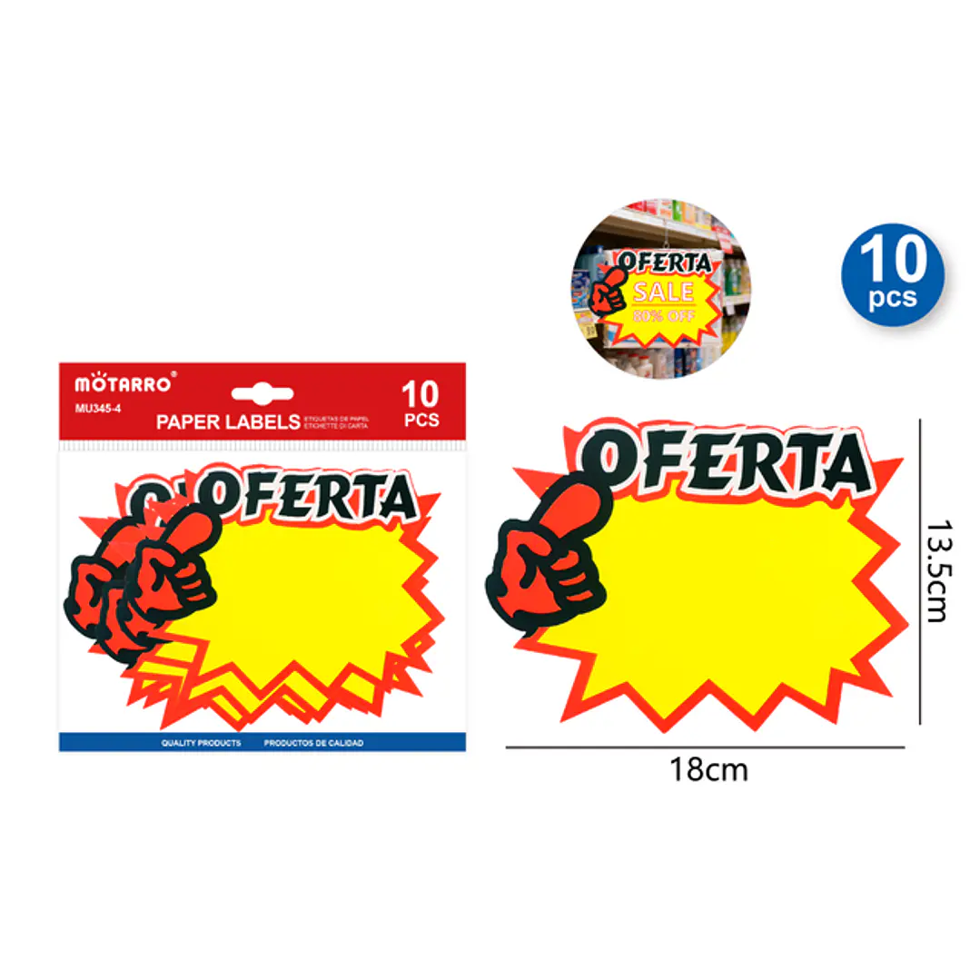 Etiquetas De Precio Oferta 19X15Cm 10Pcs 1