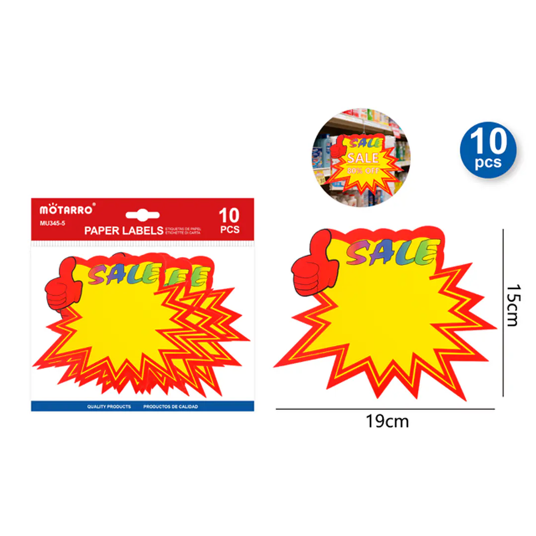 Etiquetas De Precio Sale 19X15Cm 10Pcs 1