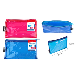 Estuche Azul/Fucsia 21X13Cm
