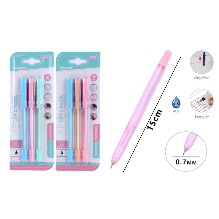 Boligrafos Azul 15Cm 3Pcs 1