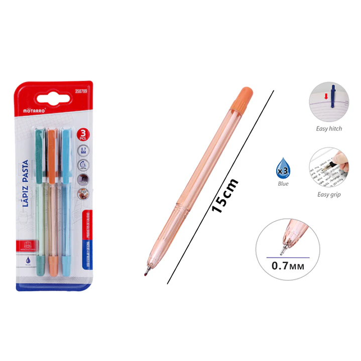 Boligrafos Azul 15Cm 3Pcs 1