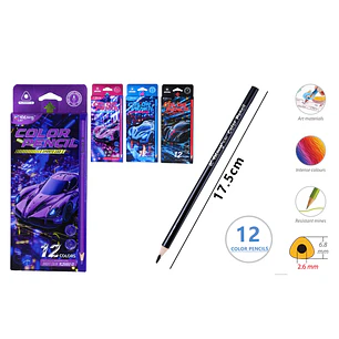 Lapices De Colores 17.5Cm 12Pcs