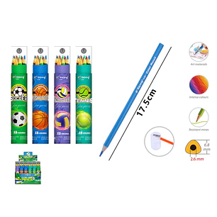 Lapices De Colores 17.5Cm 12Pcs 17.5Cm 12Pcs