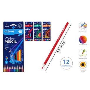 Lapices De Colores 17.5Cm 12Pcs