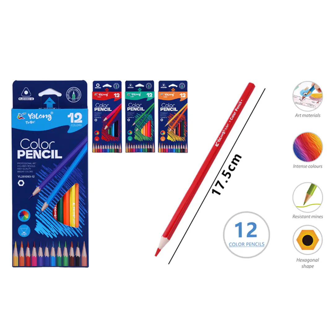 Lapices De Colores 17.5Cm 12Pcs 1