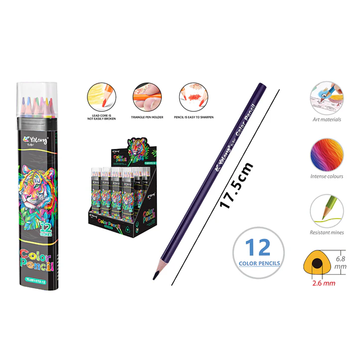 Lapices De Colores 17.5Cm 12Pcs 1