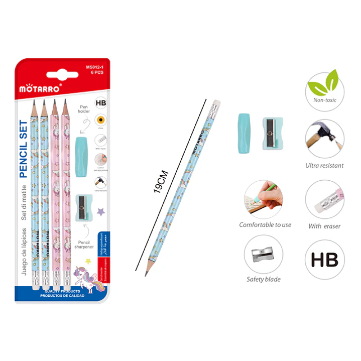 Set De Lapices Grafito Unicornio 19Cm 1