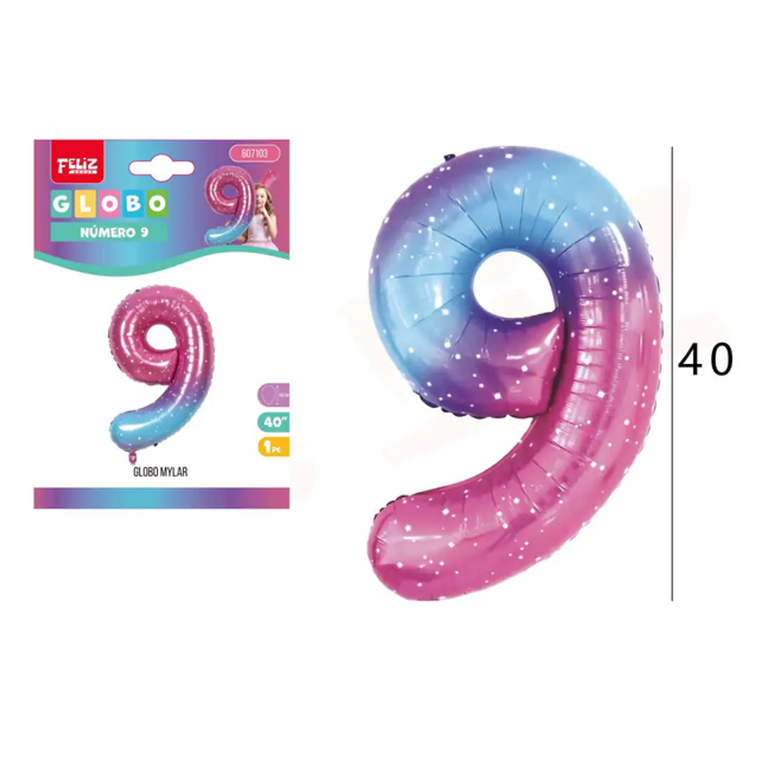 Globo Número 9 Degrade Universo 1