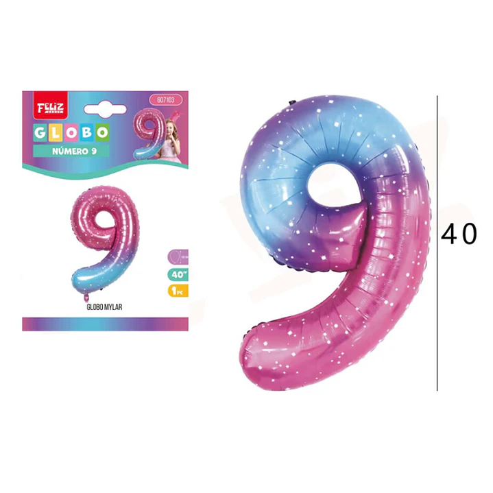 Globo Número 9 Degrade Universo 1