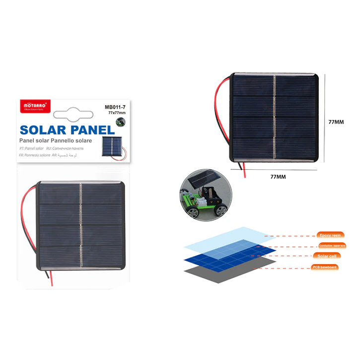 Panel Solar Epoxi Con Cable 77X77Mm 1
