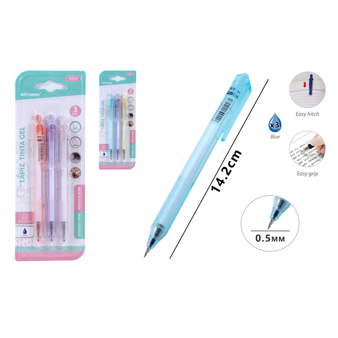 Boligrafos Azul 14.2Cm 3Pcs 1