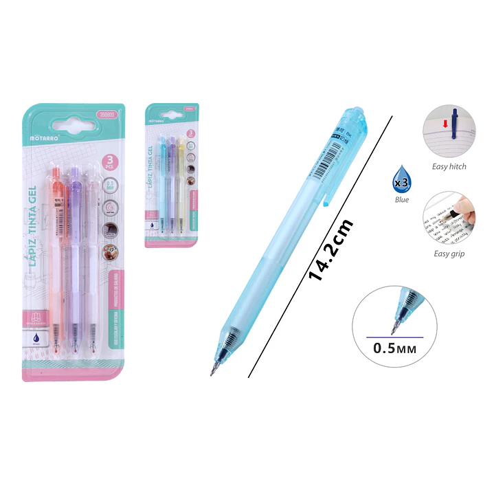 Boligrafos Azul 14.2Cm 3Pcs 1