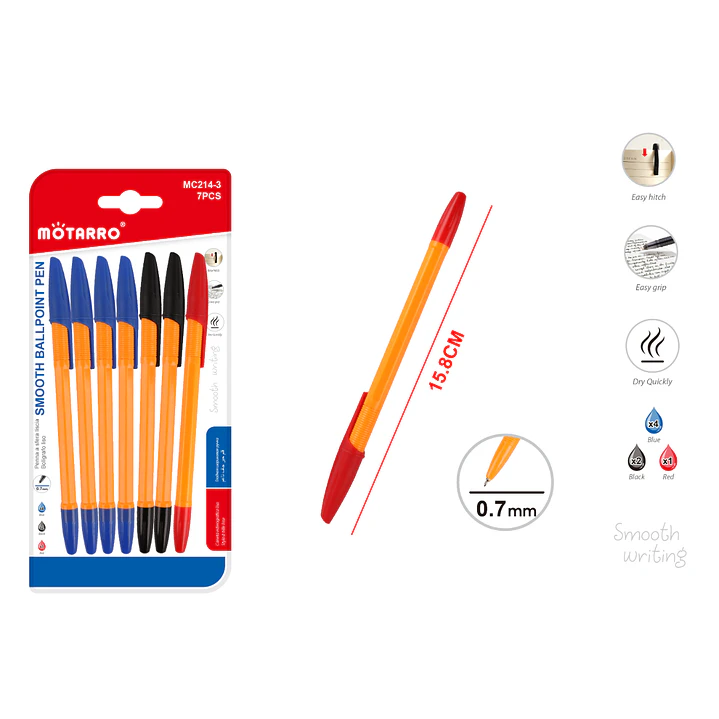 Boligrafos De Secado Rapido 7Pcs 0.7Mm 1