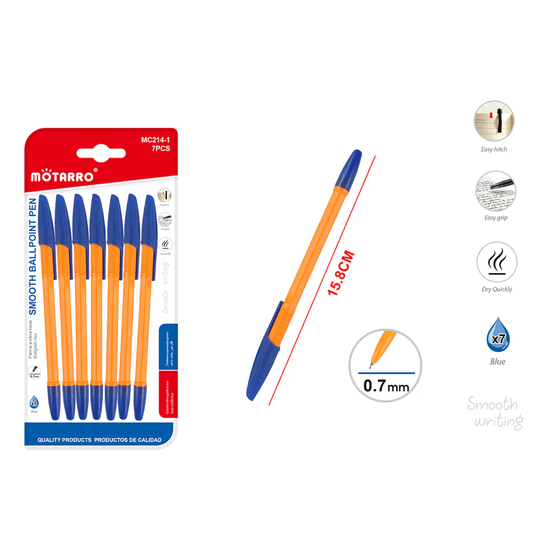 Boligrafos De Secado Rapido 7Pcs 0.7Mm 1