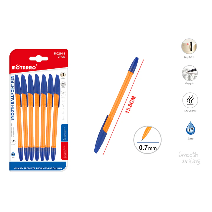 Boligrafos De Secado Rapido 7Pcs 0.7Mm 1