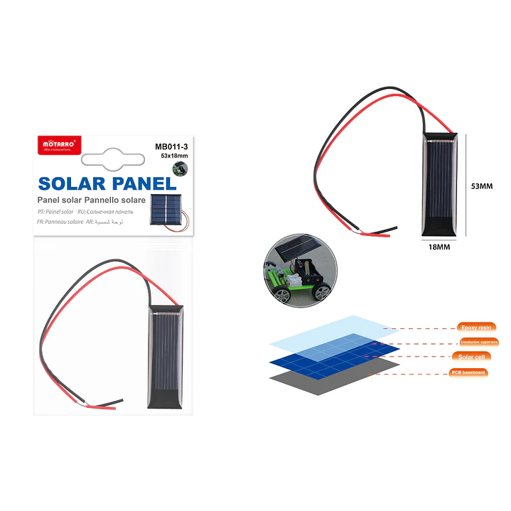 Panel Solar Epoxi Con Cable 53X18Mm 1