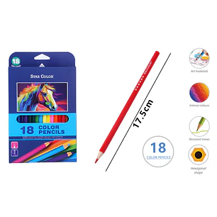 Lapices De Colores 17.5Cm 18 Unidades