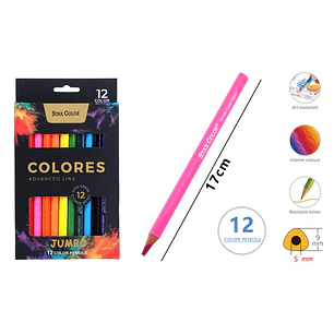 Lapices De Colores 17.5Cm 12 Unidades