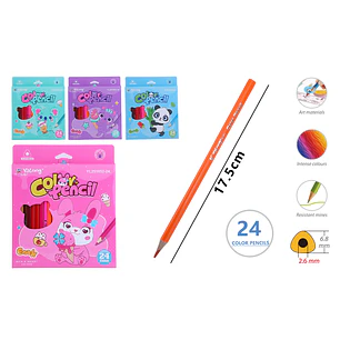 Lapices De Colores 17.5Cm 24 Unidades