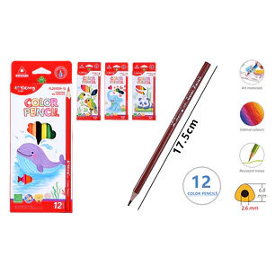 Lapices De Colores 17.5Cm 12Pcs