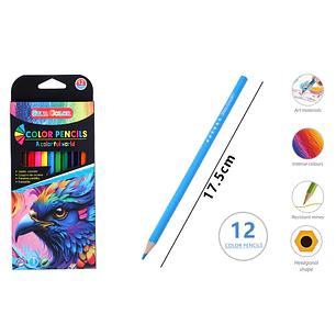Lapices De Colores 17.5Cm 12 Unidades