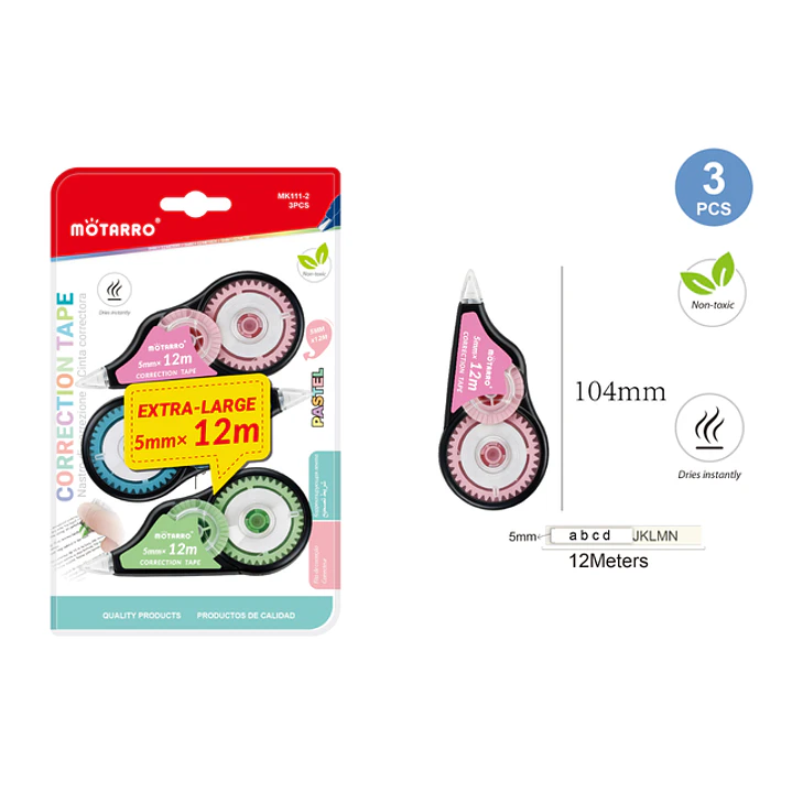 Cinta Correctora 3 Unidades 5Mmx12M 1