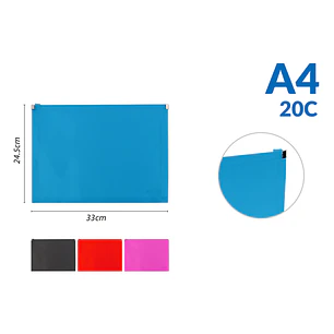 Carpeta Con Cierre Semi Transparente - Colores A4 Pp