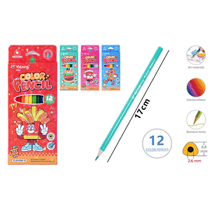 Lapices De Colores 17Cm 12P Unidades