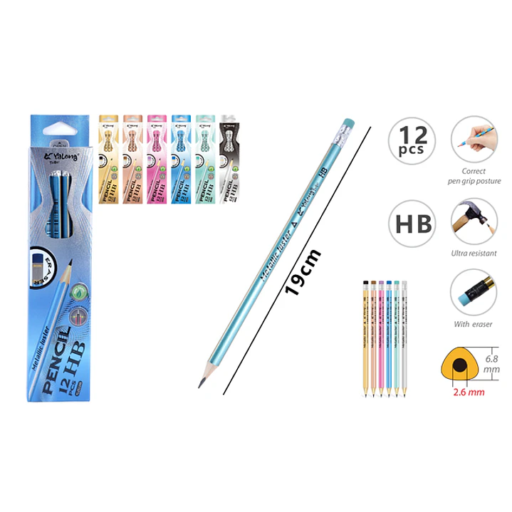 Lapices Grafito Hb 19Cm 12 Unidades 1