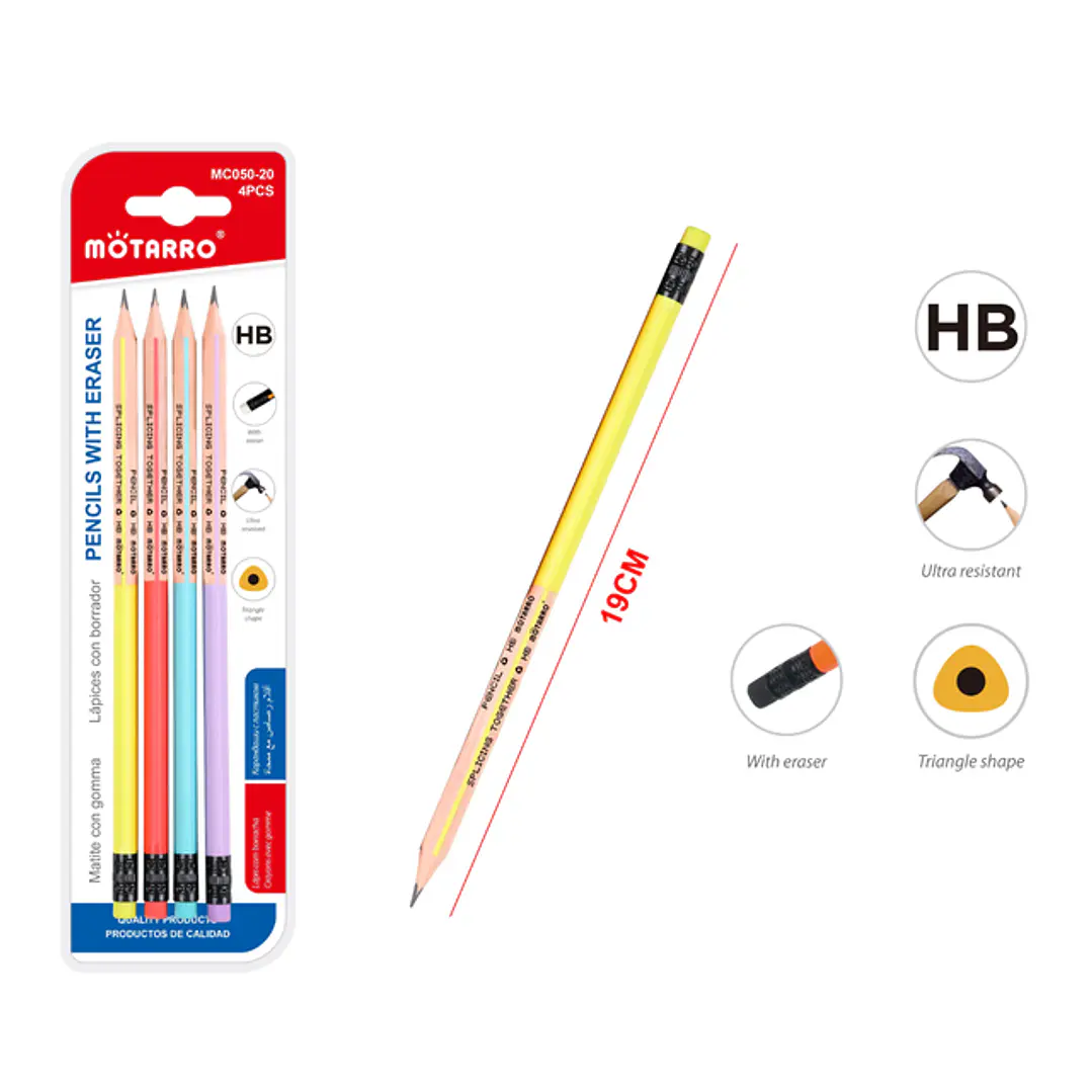 Lapices Grafito 19Cm 4 Unidades 1