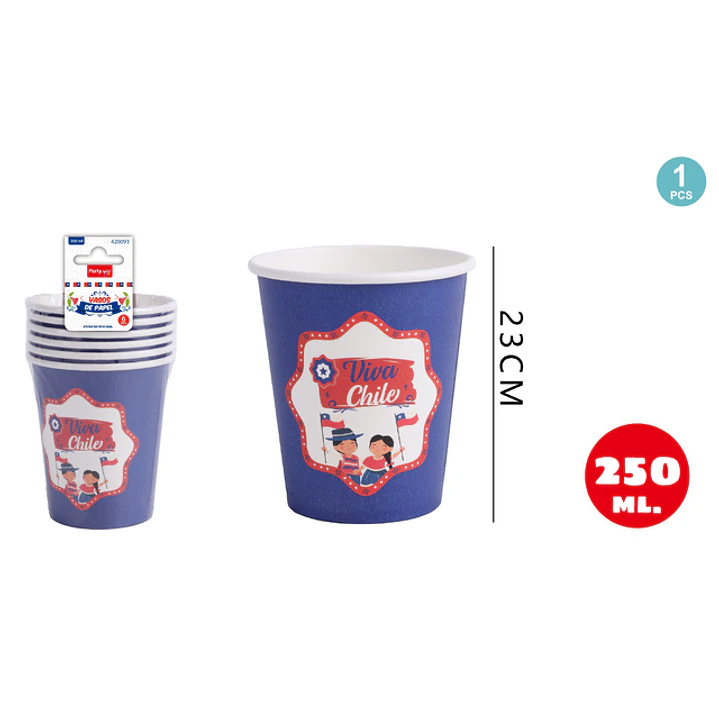 Vasos Viva Chile 250Ml 6 Unidades 1