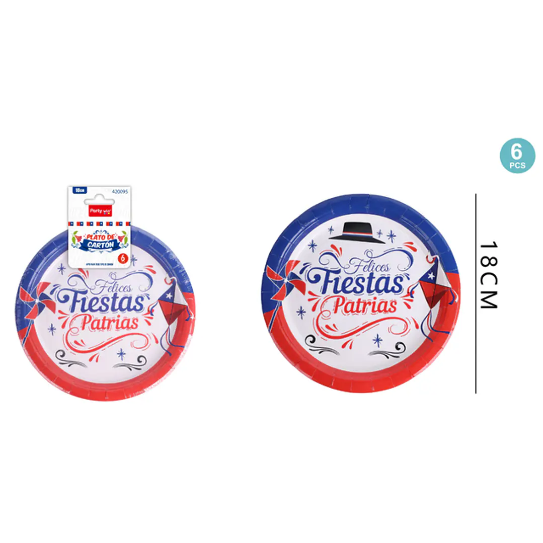 Platos Fiestas Patrias 18Cm 6 Unidades 1