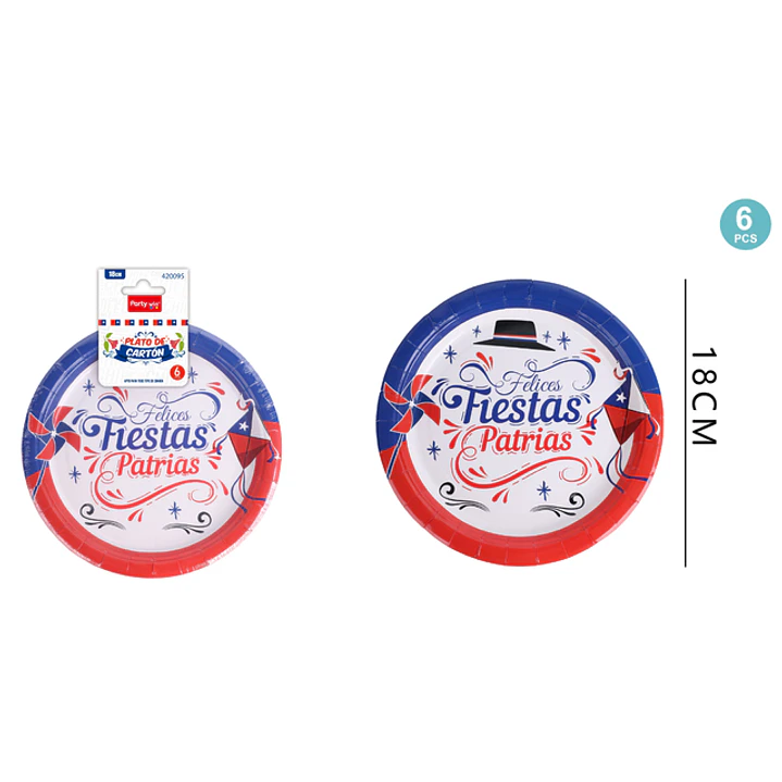 Platos Fiestas Patrias 18Cm 6 Unidades 1