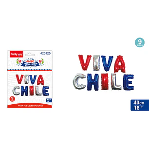 set de globos viva chile (P)